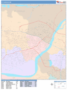 St. Charles Digital Map Color Cast Style